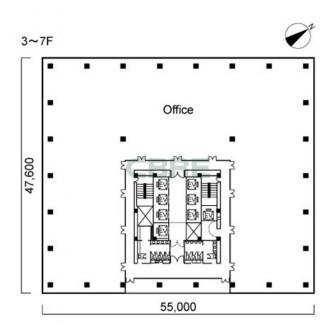 3階〜7階 平面図
