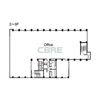 2階〜9階 平面図