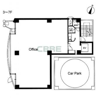 3階〜7階 平面図