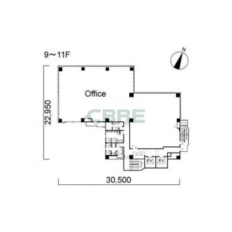 9階〜11階 平面図