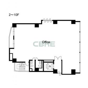 2階〜10階 平面図