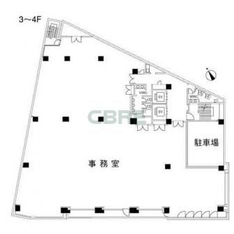 3階〜4階 平面図