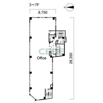 3階〜7階 平面図