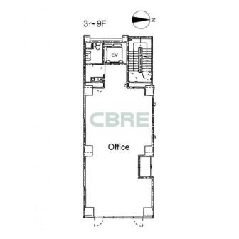 3階〜9階 平面図