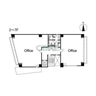2階〜7階 平面図