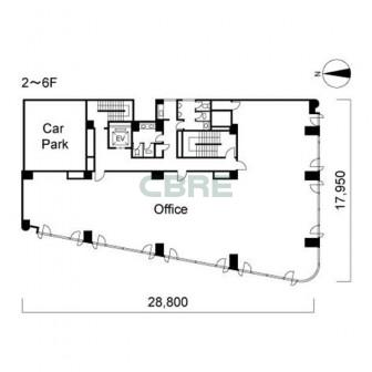 2階〜6階 平面図