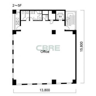 2階〜5階 平面図