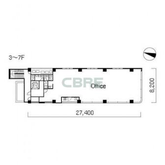 3階〜7階 平面図