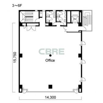 3階〜6階 平面図