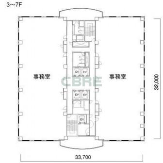 3階〜7階 平面図