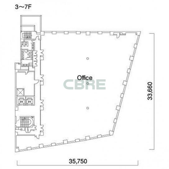 3階〜7階 平面図