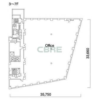 3階〜7階 平面図