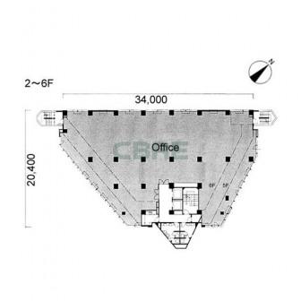 2階〜6階 平面図