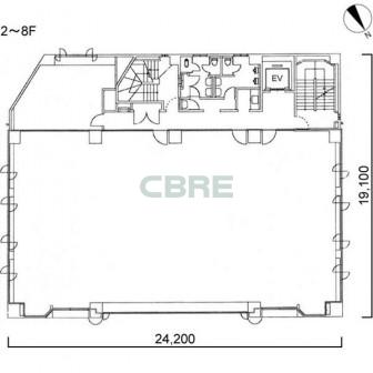 2階〜8階 平面図