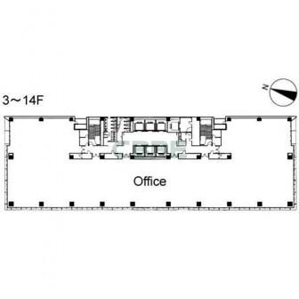 3階〜14階 平面図