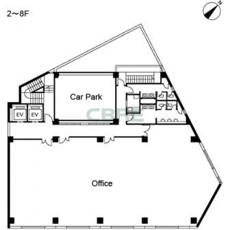 2階〜8階 平面図