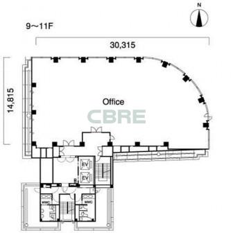 9階〜11階 平面図