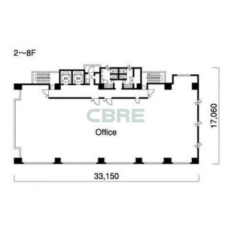 2階〜8階 平面図