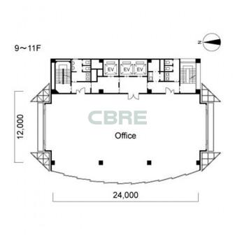 9階〜11階 平面図