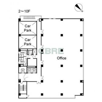 2階〜10階 平面図