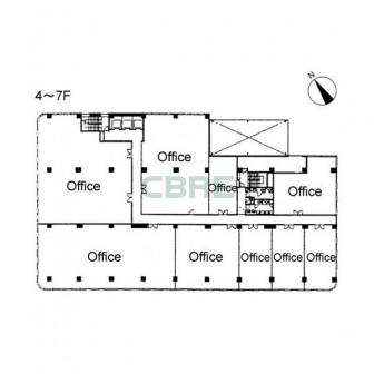4階〜7階 平面図