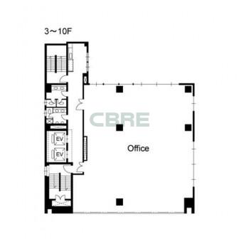 3階〜10階 平面図