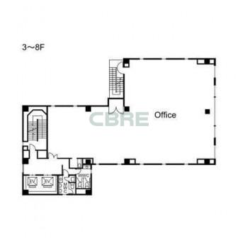 3階〜8階 平面図