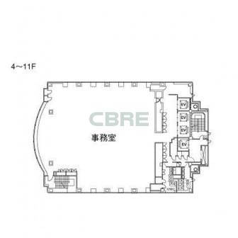4階〜11階 平面図