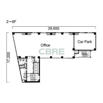2階〜6階 平面図