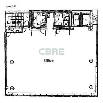 4階〜9階 平面図