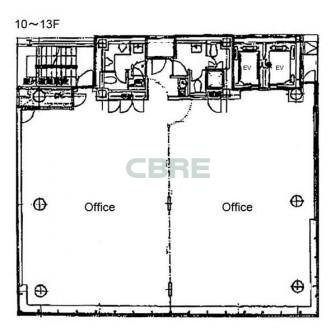 10階〜13階 平面図