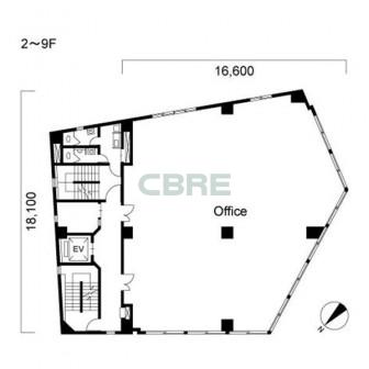 2階〜9階 平面図