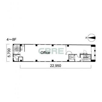4階〜8階 平面図