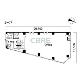 2階〜7階 平面図