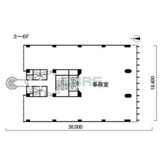 3階〜6階 平面図