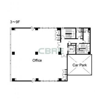 3階〜9階 平面図