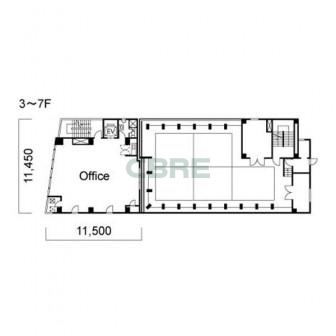3階〜7階 平面図
