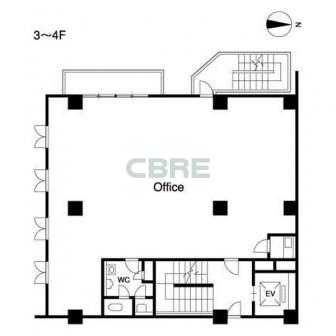 3階〜4階 平面図