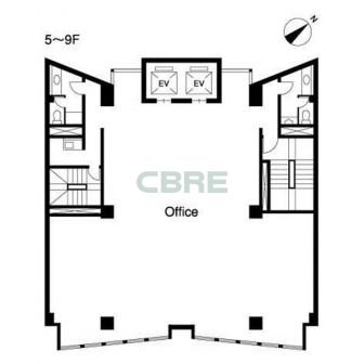 5階〜9階 平面図
