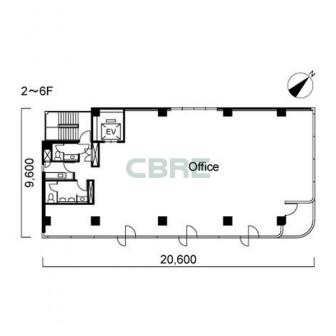 2階〜6階 平面図