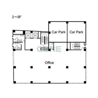 2階〜9階 平面図