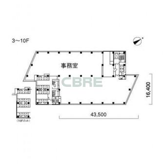 3階〜10階 平面図