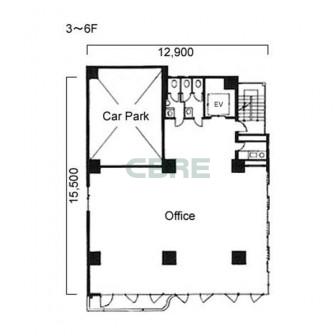 3階〜6階 平面図