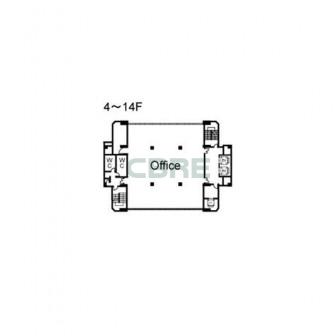4階〜14階 平面図
