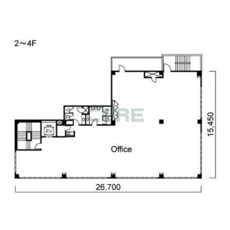 2階〜4階 平面図
