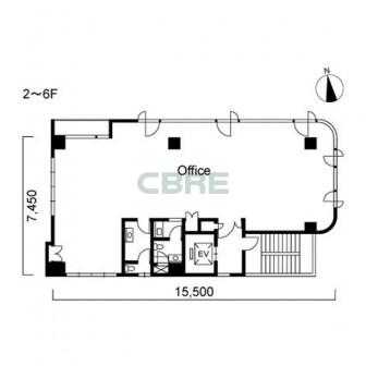 2階〜6階 平面図