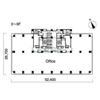 3階〜9階 平面図