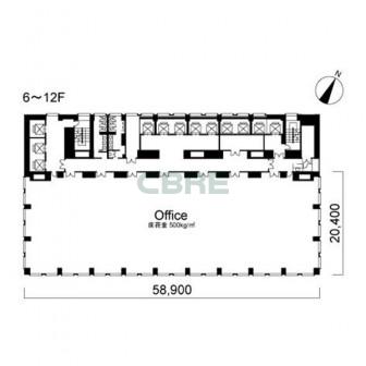 6階〜12階 平面図
