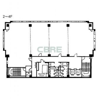 2階〜4階 平面図