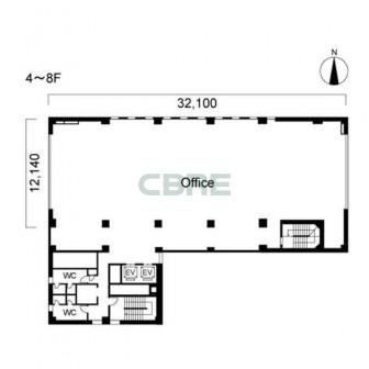 4階〜8階 平面図